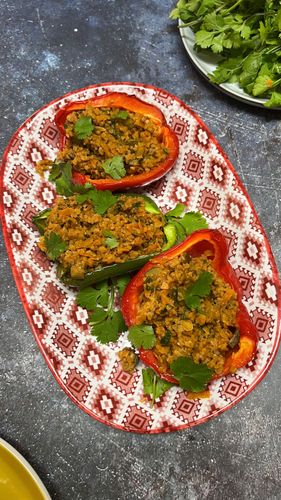 bulgur-and-harissa-stuffed-peppers