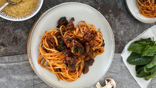 mushroom-and-spinach-pasta