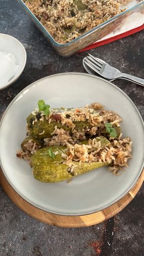 feta-and-walnut-stuffed-courgettes