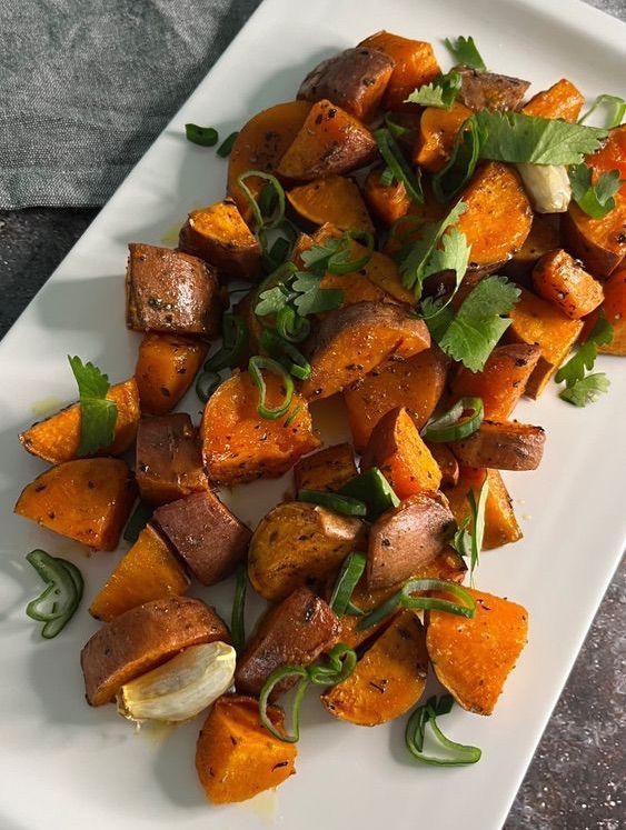 Cinnamon roasted sweet potatoes